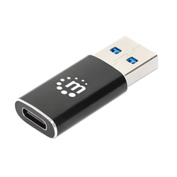 153980 Adaptador Manhattan USB A a USB C Gen2 10 Gbps SuperSpeed Aluminio Negro