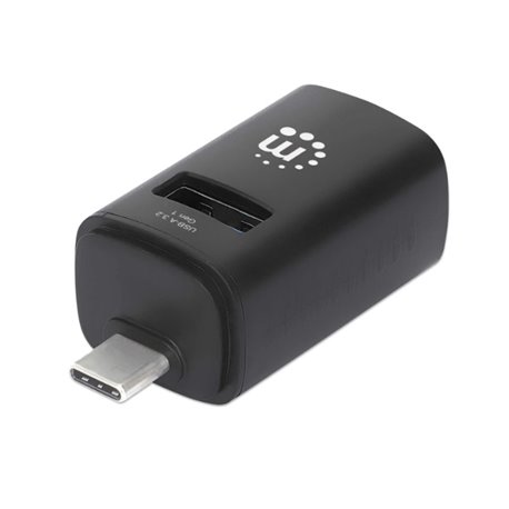 180993 HUB Manhattan USB C con 3 puertos USB A 3.0, 2.0, 480 Mbps, ultracompacto