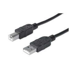 306218 Cable Manhattan para Impresora USB A a USB B 90cm Negro 480Mbps