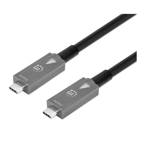 356442 Cable Manhattan USB C de fibra optica (AOC) 3.2 Gen 2 7.5m SuperSpeed+