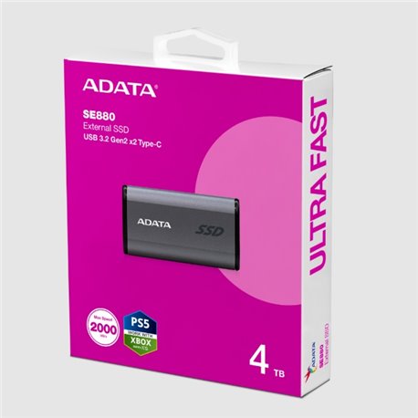 AELI-SE880-4TCGY SSD externo ADATA 4TB SE880 USB C 3.2 gris AELI-SE880-4TCGY