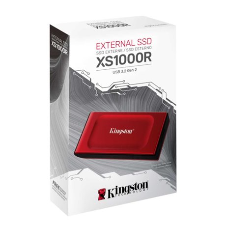 SXS1000R/2000G SSD externo Kingston 2TB SXS1000R/2000G portable rojo USB 3.2 Gen 2 1050Mb/seg