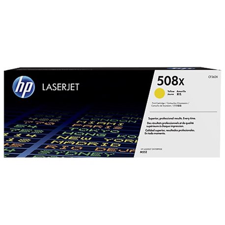 CF362X TONER HP 508X CF362X AMARILLO LASERJET M553dn/M577dn ALTO RENDIMIENTO (9 500 PAG)
