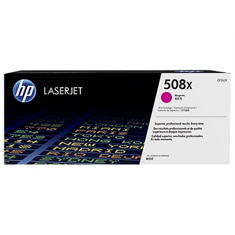 CF363X TONER HP 508X CF363X MAGENTA LASERJET M553dn/M577dn ALTO RENDIMIENTO (9 500 PAG)