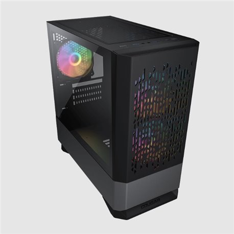 385JM80.0001 Gabinete Cougar MG140 Air RGB negro Cristal templado 3xVentiladores 120mm ARGB Mini Torre Mini ITX / Micro ATX