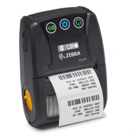 ZQ21-A0E01KL-00 Impresora Zebra Portatil ZQ210 Etiquetas Recibos DT Transferencia Directa 2.25in 203Dpi Bluetooth Negra ZQ21-A0E