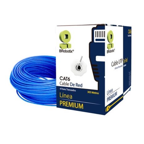 6006795 Bobina Brobotix CAT6 para interiores CCA UTP 305mtr color Azul