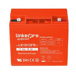 LK1812FR Bateria LinkedPRO by epcom LK1812FR 12 Vcc 18 Ah UL tecnologia AGM-VRLA para uso en equipo electronico alarmas de intru