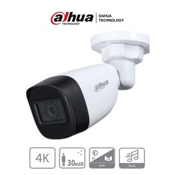 DH-HAC-HFW1801CN-A Camara Dahua DH-HAC-HFW1801CN-A bullet 4 k 8 mpx lente 2.8 mm 106 gds IR 20 m microfono integrado WDR real 12