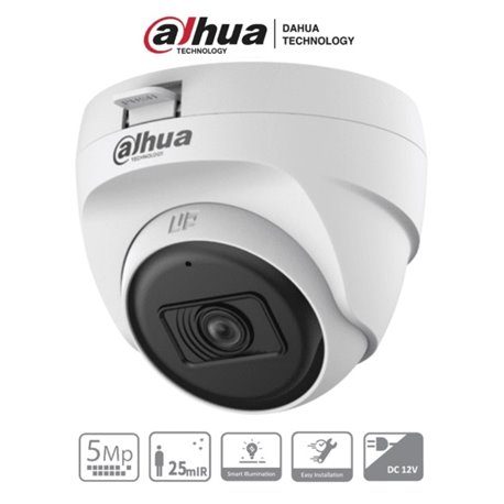 DH-HAC-T1A51N-U Camara Dahua DH-HAC-T1A51N-U domo 5 mpx lente 2.8 mm 106 gds IR 25 m uso interior