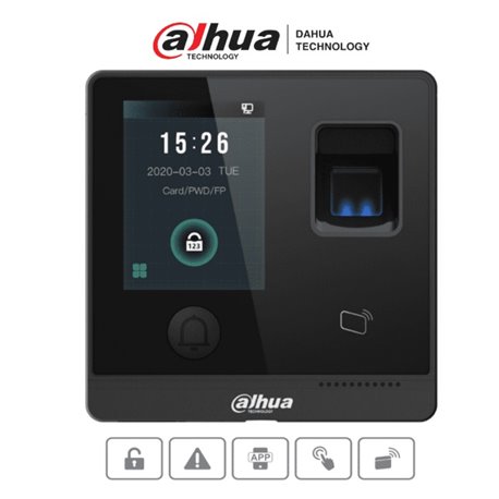 DHI-ASI1212F-D Control Dahua DHI-ASI1212F-D de acceso touch 3000 huellas 30000 tarjetas ID 30000 passwords 150000 registros aper