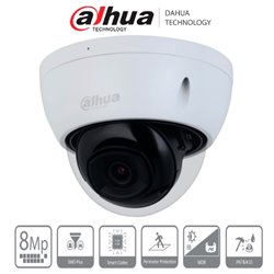 DH-IPC-HDBW2841E-S Camara Dahua DH-IPC-HDBW2841E-S IP domo antivandalica 4 k 8 mpx lente 2.8 mm IR de 30 m exterior 106 gds aper