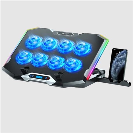 BR-941129 Base enfriadora Balam Rush para laptop 17 Eolox Frost Pro EF760 Legend Negro 15Vent 60mm 1xUSB A 1xUSB C Soporte para 