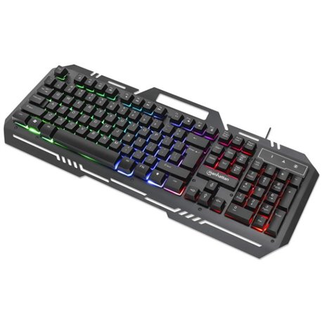 180610 Teclado Manhattan USB Gaming RGB con panel metalico para celular