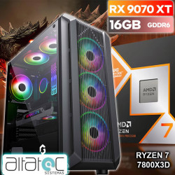 REY PC GAMER +FPS RYZEN 7 7800X3D + RX 9070 XT 16GB, RAM 32GB