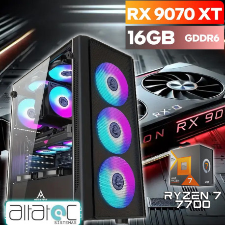 PC GAMER RYZEN 7 7700 CON RX 9070 XT 16GB, RAM 32GB