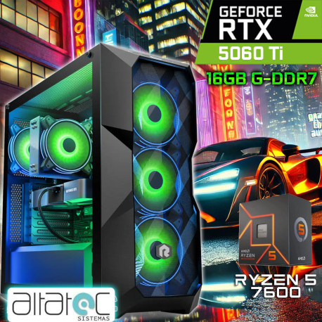 PC GAMER RYZEN 5 7600 NVIDIA RTX-5060TI 16GB, RAM 32GB, 1TB