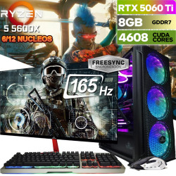 PC GAMER COMPLETA RYZEN 5 5600X NVIDIA RTX 4060TI RAM 32GB MONITOR 165HZ