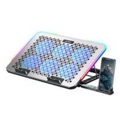 BASE ENFRIADORA ACTECK FROOST RAW BE630 / 15.6 PULG / 6 VENTILADORES / 2X USB 2.0 / AJUSTABLE 8 NIVELES / ILUMINACION 10 MODOS /