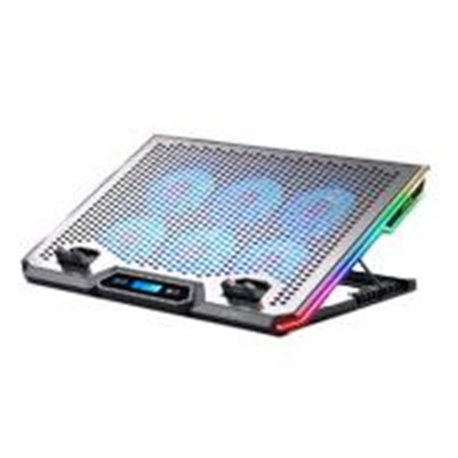 BASE ENFRIADORA ACTECK FROOST EPIC BE640 / 15.6 PULG / 6 VENTILADORES / 2X USB 2.0 / AJUSTABLE 7 NIVELES / ILUMINACION 7 MODOS /