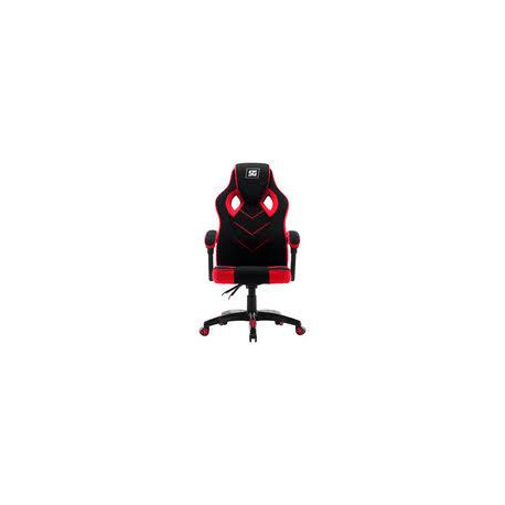 SILLA GAMER / VORAGO, START THE GAME / CGC301-RD, TELA, RECLINABLE, NEGRO/ROJO