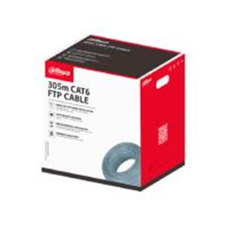 CABLE UTP/ DAHUA/ DH-PFM920I-6F-C/ BOBINA DE 305M/ FTP CAT6, ALIMENTACION A TRAVES DE ETHERNET/ MATERIAL CONDUCTOR DE COBRE LIBR