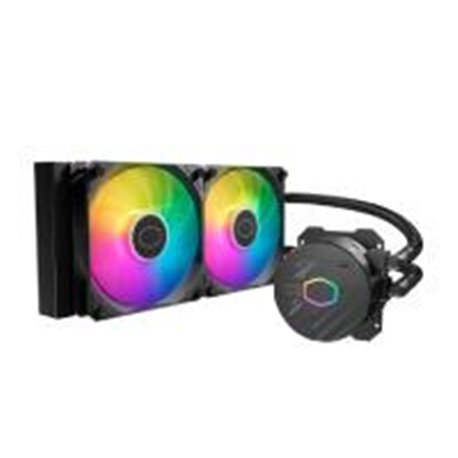 DISIPADOR DE ENFRIAMIENTO LIQUIDO COOLER MASTER MASTERLIQUID ML240L CORE ARGB/NEGRO/VENTILADORES DE 120MM SOCKET 1851/1700/1200/