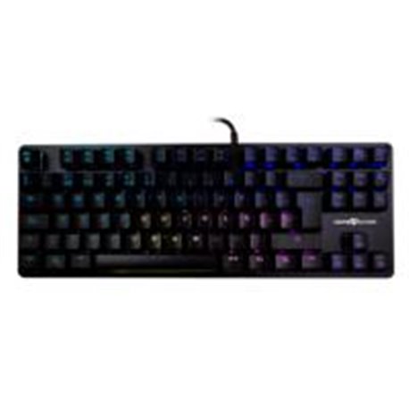 TECLADO MECÁNICO TKL  / GAME FACTOR /  KBG500-BL, RGB, TENKEYLESS, USB NEGRO