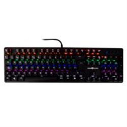TECLADO MECÁNICO / GAME FACTOR / KBG400, RETROILUMINADO, SWITCH BLUE, USB, ROSA