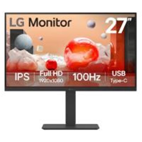 MONITOR PC LG B2B 27BA750-B FHD 27 IPS,USB-C Y RJ45,1920X1080,100HZ,16:9,BRILLO 250NITS,SRGB99%,TR5MS,CONTR 1300:1,KVM,HDMI,DISP