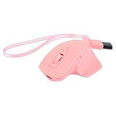 MINI MOUSE RECARGABLE SILENCIOSO, CONEXION DUAL 2.4GHZ+BLUETOOTH RECEPTOR USB/USB-C ROSA PERFECT CHOICE