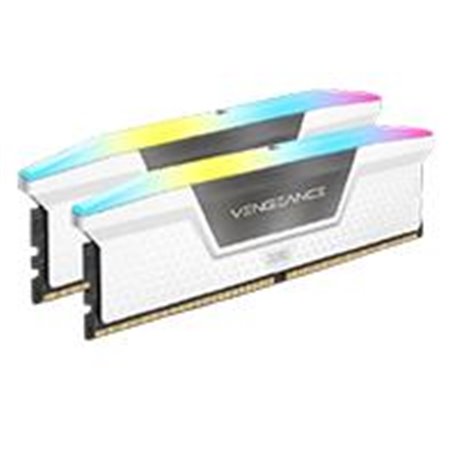 MEMORIA CORSAIR VENGEANCE RGB 32GB 2X16GB DDR5 DRAM 6400MT/S CL36 WHITE CMH32GX5M2B6400C36W