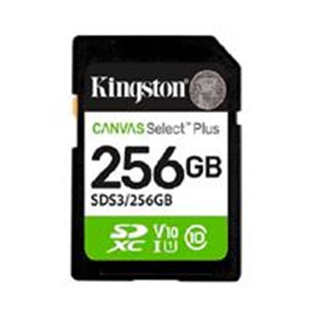 MEMORIA FLASH SD KINGSTON SDXC CANVAS SELECT 256GB 150MB/S C10 UHS-I U1 V10 (SDS3/256GB)