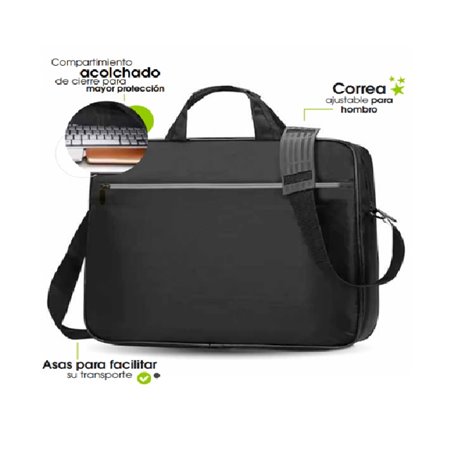 Maletin portafolio Brobotix para laptop de 15.6 a 17 pulg legend modelo 406214 color Negro