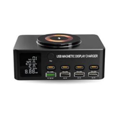 Estacion de carga magnetica Brobotix entrada USB 9 EN 1 140W modelo 406467 color Gris