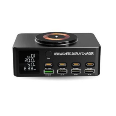 Estacion de carga magnetica Brobotix entrada USB 9 EN 1 140W modelo 406467 color Gris