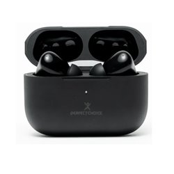 Audifonos Perfect Choice TWS ENC carga inalambrica modelo PC-117186 Nesh color Negro