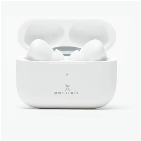 Audifonos Perfect Choice TWS ENC carga inalambrica modelo PC-117193 Nesh color Beige