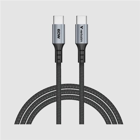 Cable de sincronizacion Verbatim carga USB-C 60W modelo VB31845 color Negro de 120 cm