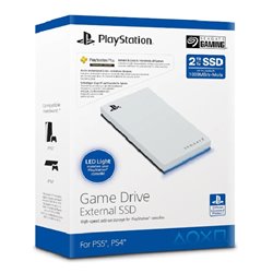 SSD externo Seagate 2TB Game Drive PS5 blanco con tira led azul STMH2000100