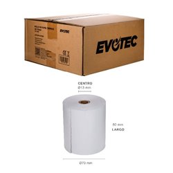 Caja de papel termico Evotec con 50 rollos 80*70mm modelo EV-3021C
