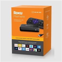Sistema Roku TV Premiere HD 4K HDR con control remoto y cable HDMI alta calidad
