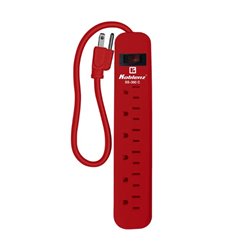 Supresor de picos Multicontacto Koblenz SS-300 C color rojo protección 300 Joules 6 NEMA 5-15R aterrizados switch On/Off ilumina