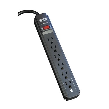 Supresor de picos TrippLite TLP606B Protect It! 6 contactos NEMA 5-15R 790 joules cable 1.83M color negro