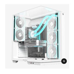 Gabinete Balam Rush TTank Majestic 7600 Legend Media torre Blanco cristal 5xVentiladores ARGB ATX /Micro ATX/ Mini ITX sin fuent