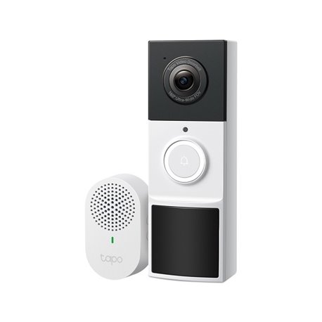 Timbre con cámara Wi-Fi TP-Link Tapo D210 IP65 2K 3MP visión nocturna a color batería recargable audio 2-vías incluye bocina de 