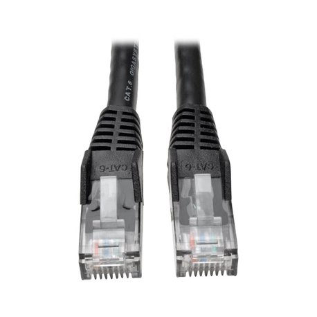 Cable patch UTP TrippLite N201-001-BK CAT 6 color negro 30.48 cm (1 pie) gigabit PoE RJ45 M/M Moldeado Snagless
