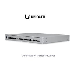 Switch Ubiquiti Unifi USW-ENTERPRISE-24-POE Empresarial Capa 3 de 24 pto PoE 802.3af/at (12 pts 2.5G y 12 pto 1G) + 2 pto 1/10G 