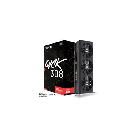 Tarjeta de video XFX 8GB AMD Radeon RX 7600 SPEEDSTER QICK 308 RDNA3 3xfan GDDR6 1xHDMI 3xDP RX-76PQICKBY Black Edition
