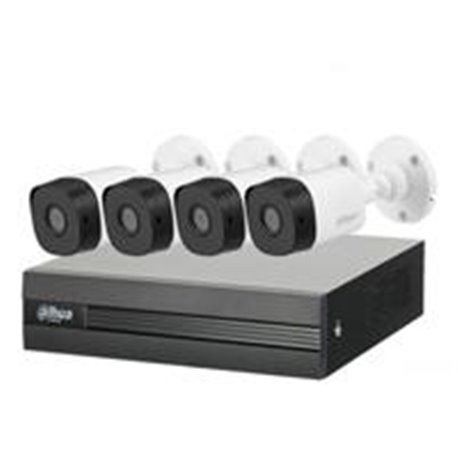 KIT  DVR 4 CANALES DAHUA COOPER 2 MEGAPIXELES/ 4 CAMARAS B2A21 1080P METALICAS / DVR DE 4 CANALES 1080P LITE / H265+/ 1 CH IP AD